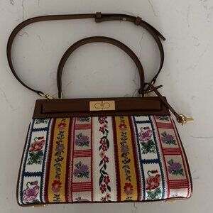 Like NEW - Tory Burch Lee Radziwell Embroidered Bag with dustbag
